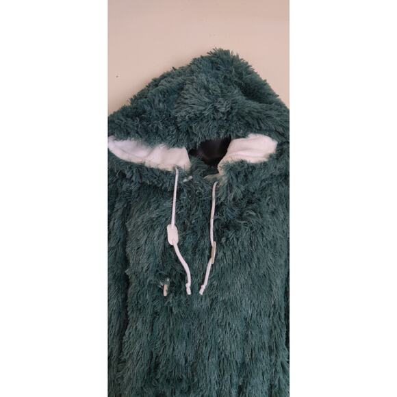 NEW Brotoga Robe Coat Green & White Hooded Baller Version Luxury XXL NWT Furry - Picture 4 of 16
